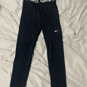Nike Black Leggings with Elastic Waistband and Swoosh Logo
